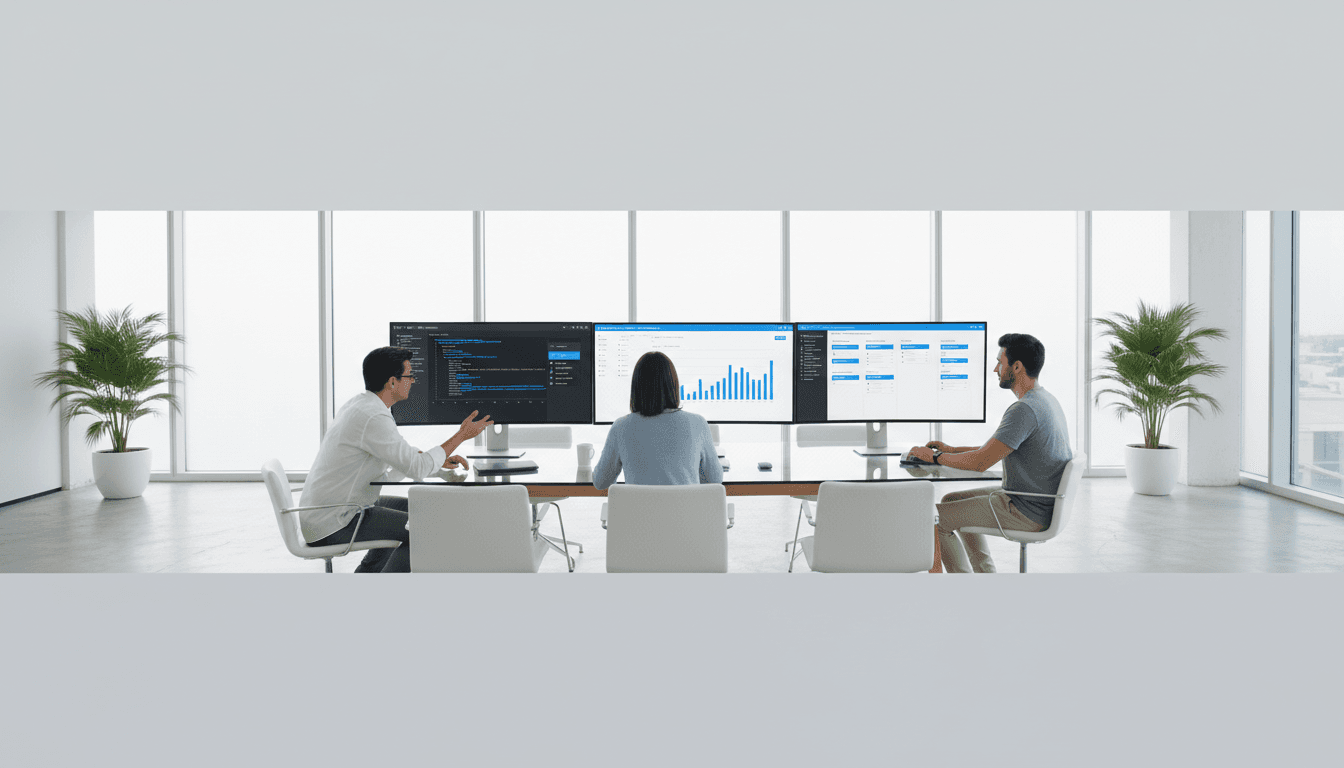 Technology team collaborating on digital solutions